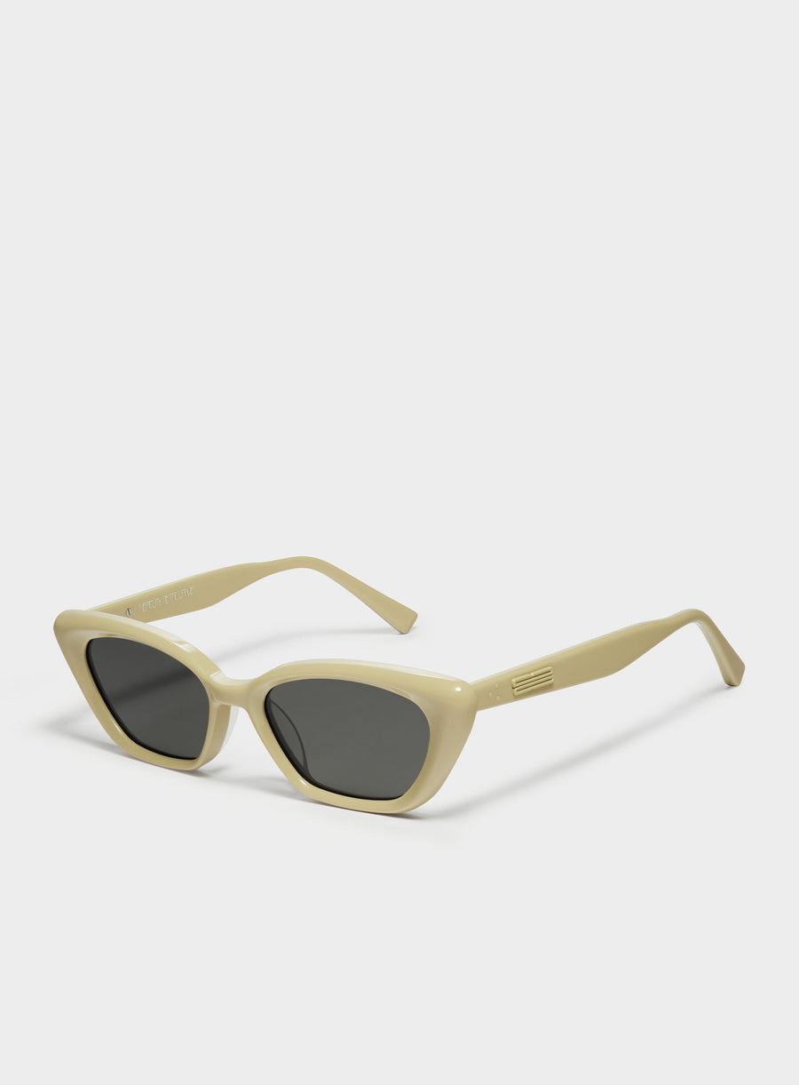 California in mayo yellow Korean Fashion cat-eye Sunglasses from the Burr Puzzle Collection by Mercury Retrograde