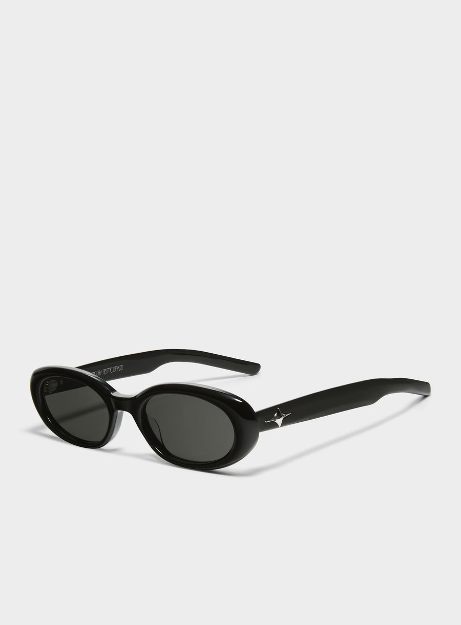 Crux in black Korean Fashion round Sunglasses from the Galaxy Collection by Mercury Retrograde