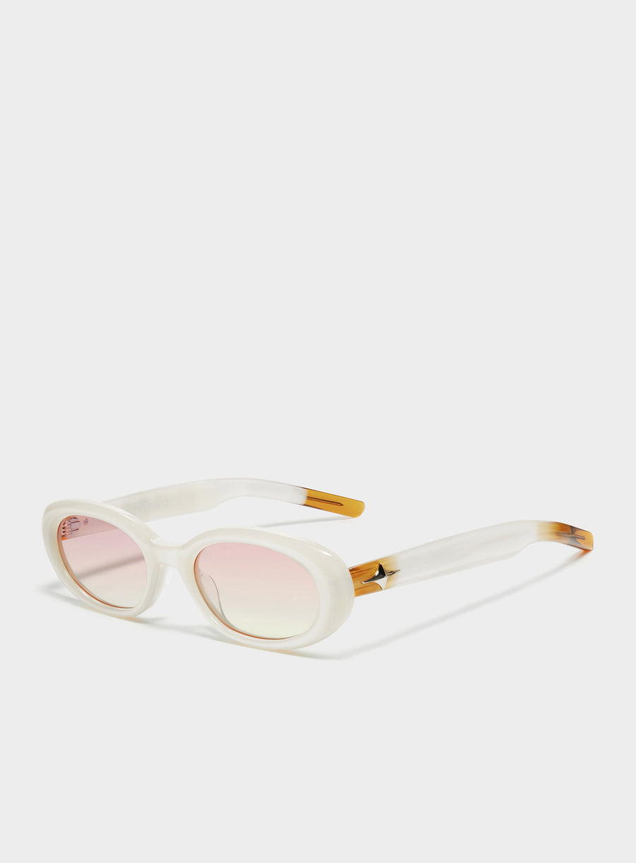 Crux in white Korean Fashion round Sunglasses from the Galaxy Collection by Mercury Retrograde