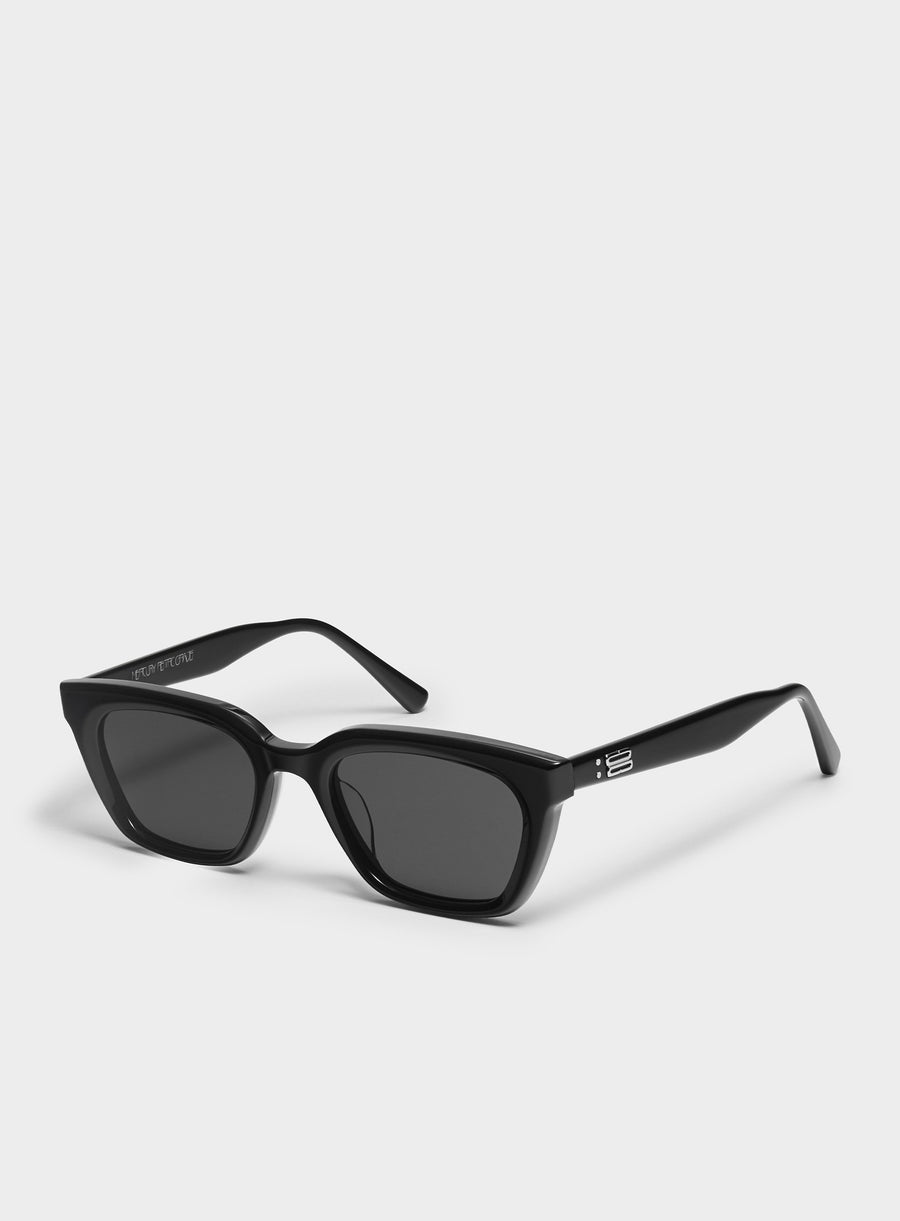 Shadow in black Korean Fashion square Sunglasses from the Burr Puzzle Collection by Mercury Retrograde
