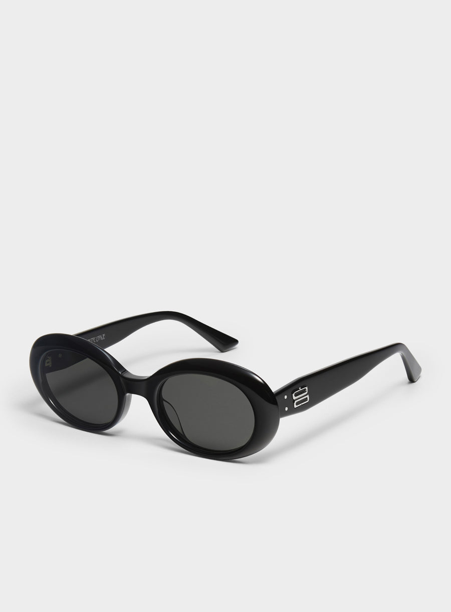Poison in black Korean Fashion round Sunglasses from the Burr Puzzle Collection by Mercury Retrograde