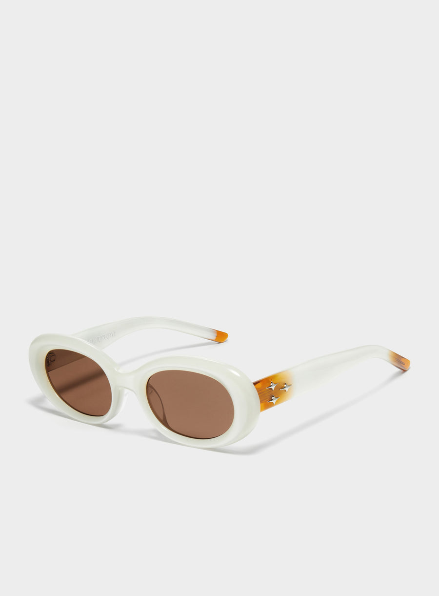 Triangulum in white round Korean Fashion Sunglasses from the Galaxy Collection by Mercury Retrograde