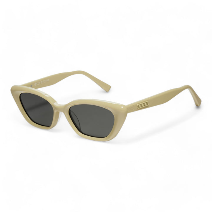 California in mayo yellow Korean Fashion cat-eye Sunglasses from the Burr Puzzle Collection by Mercury Retrograde