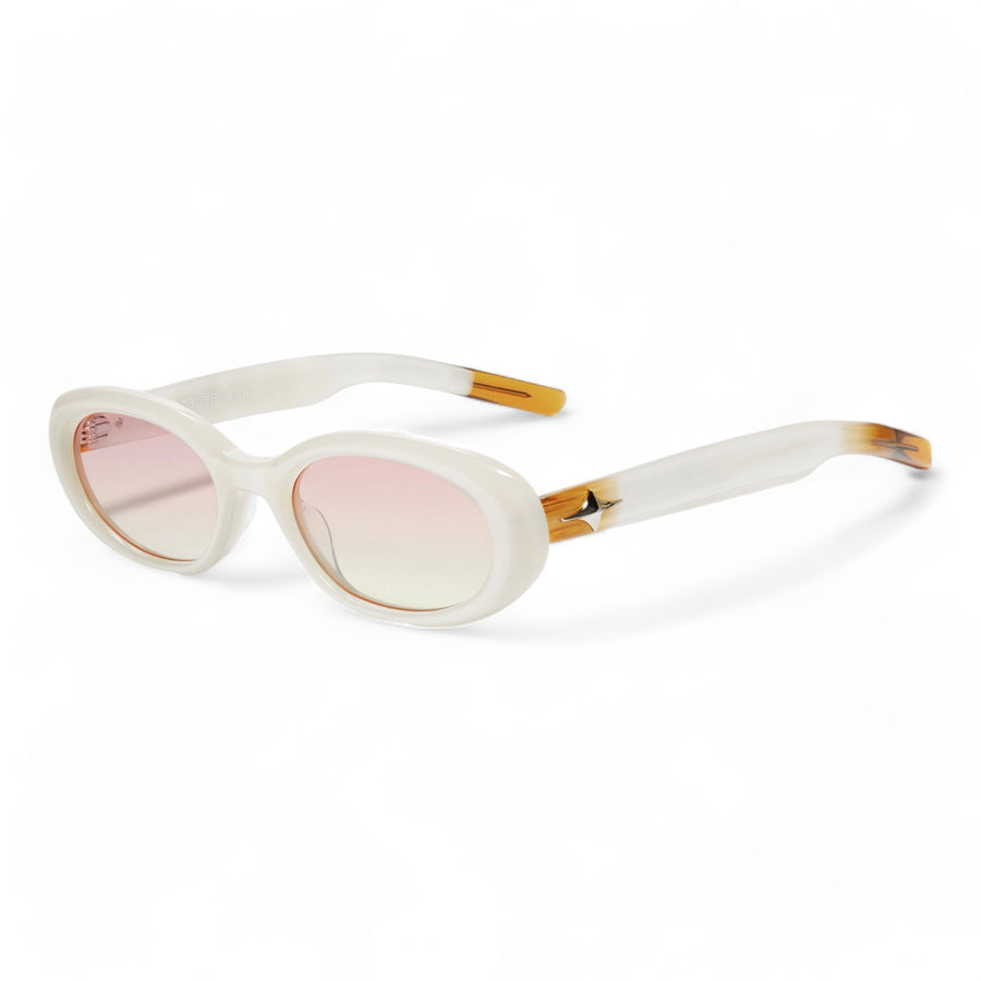 Crux in white Korean Fashion round Sunglasses from the Galaxy Collection by Mercury Retrograde