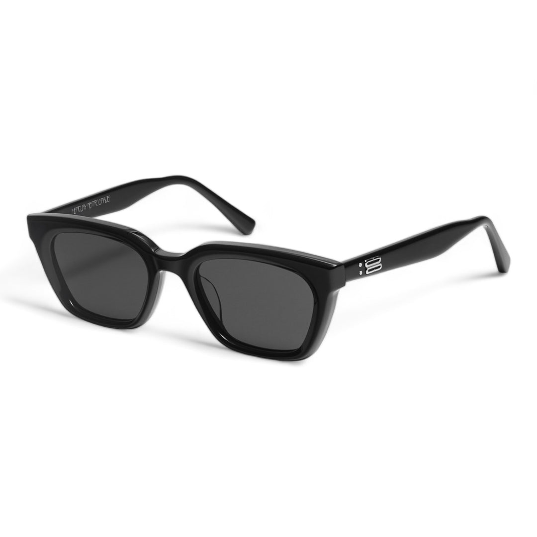 Shadow in black Korean Fashion square Sunglasses from the Burr Puzzle Collection by Mercury Retrograde