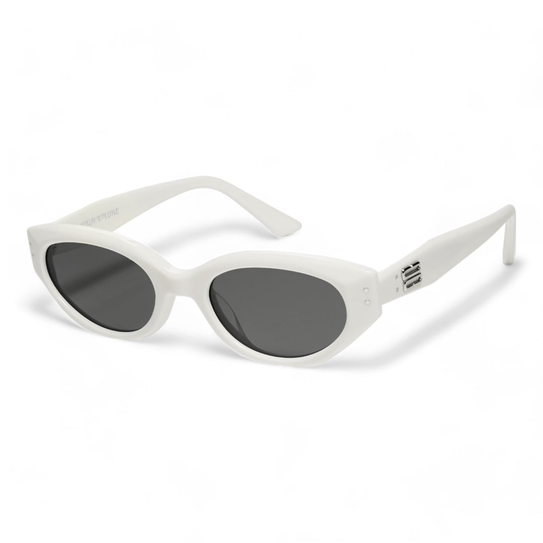 Symphony in white cat-eye Korean Fashion Sunglasses from the Burr Puzzle Collection by Mercury Retrograde