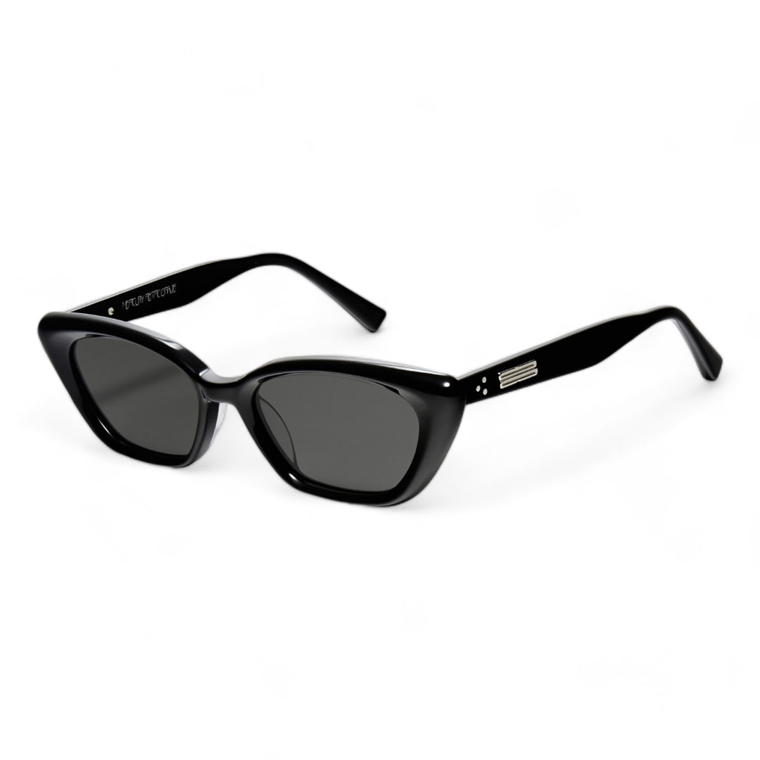 California in black Korean Fashion cat-eye Sunglasses from the Burr Puzzle Collection by Mercury Retrograde