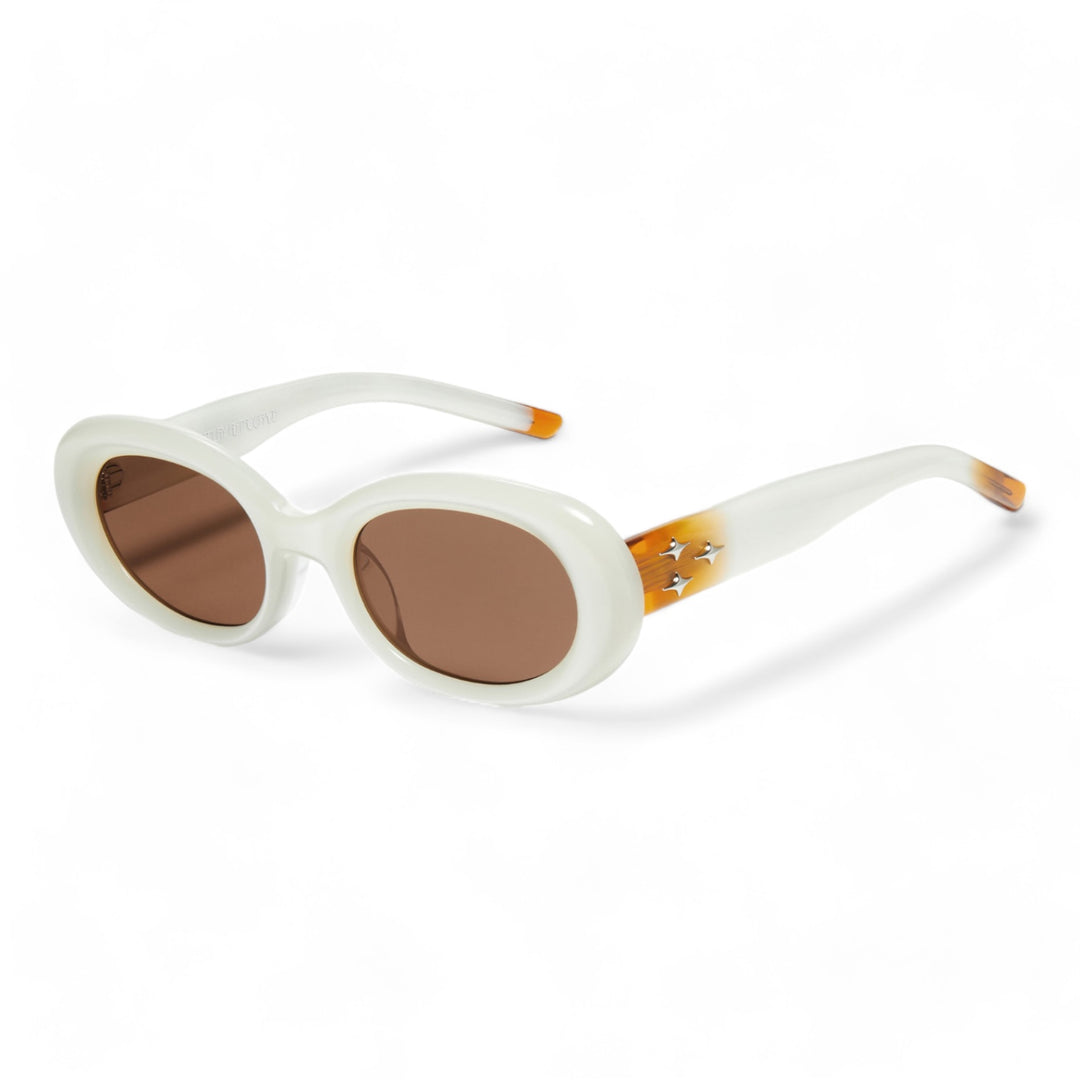 Triangulum in white round Korean Fashion Sunglasses from the Galaxy Collection by Mercury Retrograde