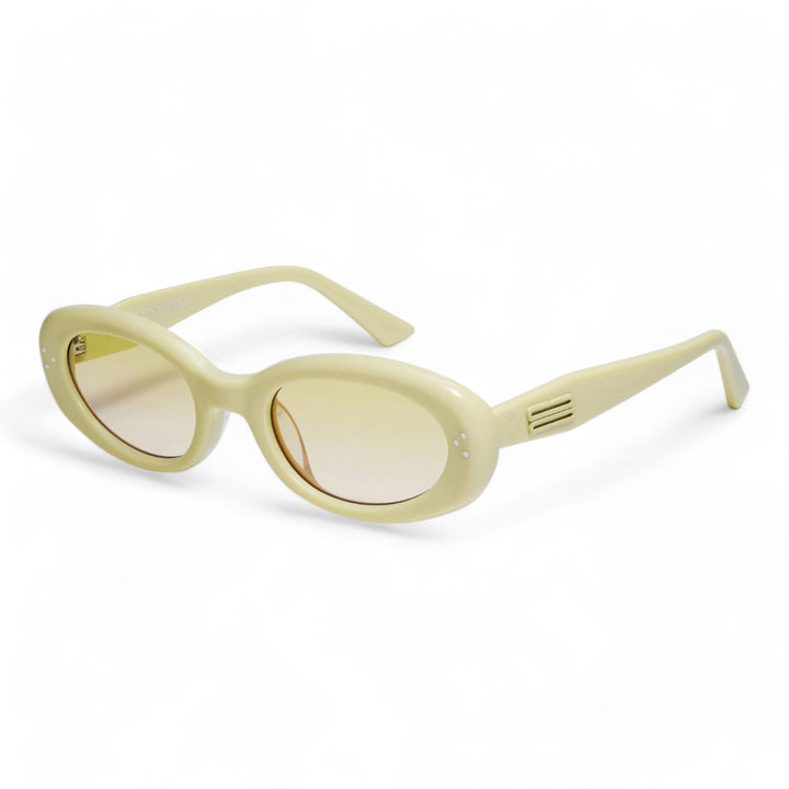 Breath in light yellow Korean Fashion round Sunglasses from the Burr Puzzle Collection by Mercury Retrograde