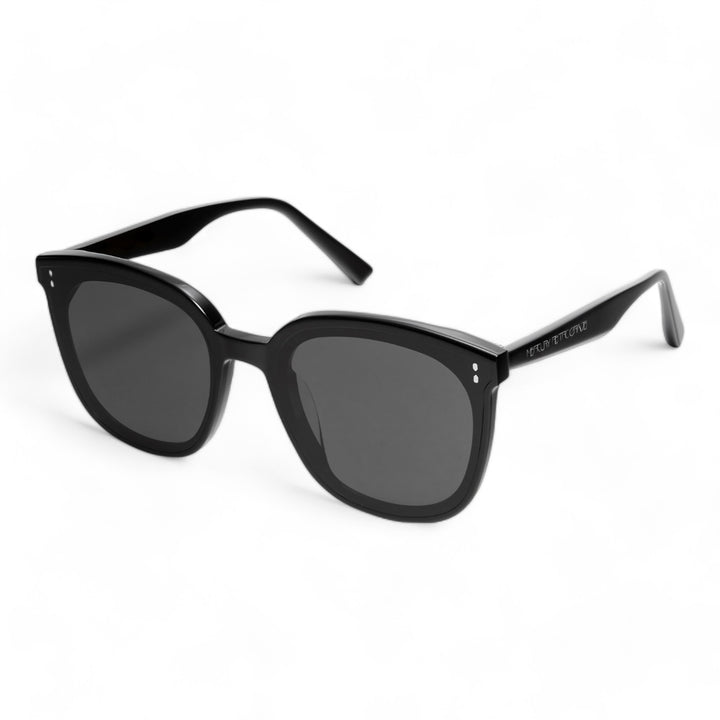 Manta in black Korean Fashion square Sunglasses from the Burr Puzzle Collection by Mercury Retrograde